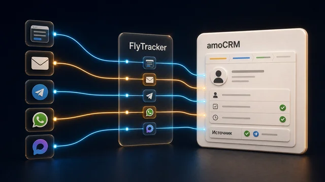 FlyTracker: источник обращения в amoCRM